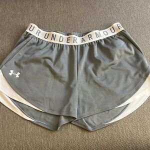 Grey / White Under Armour Athletic Shorts